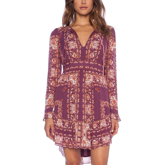 Free People Dresses & Skirts - Free People Bridgette Mini Dress in Berry Combo | Revolve